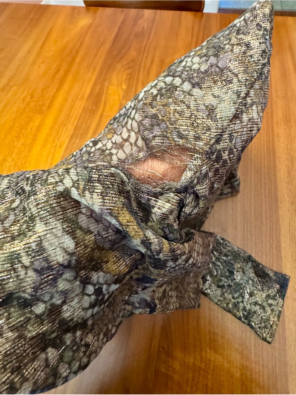 Isabel Marant Brown, Gray, Purple Snake-Print Long Sleeve Metallic Top, Size 36 - Picture 13 of 13